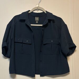 Worthington Blue Button-Up Shirt